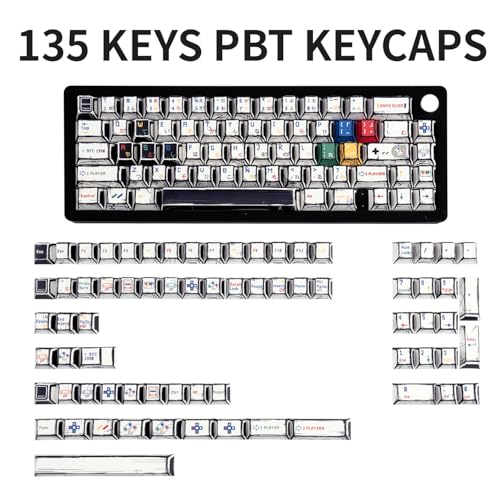 GEKUCAP Manga Style PBT Keycaps Set, Cherry Profile Pixel Game Theme Key Cap, Dye Sub Keyboard caps 135 Keys Custom Keycaps for Cherry Gateron MX Switches Mechanical Keyboards by GEKUCAP - Image 2