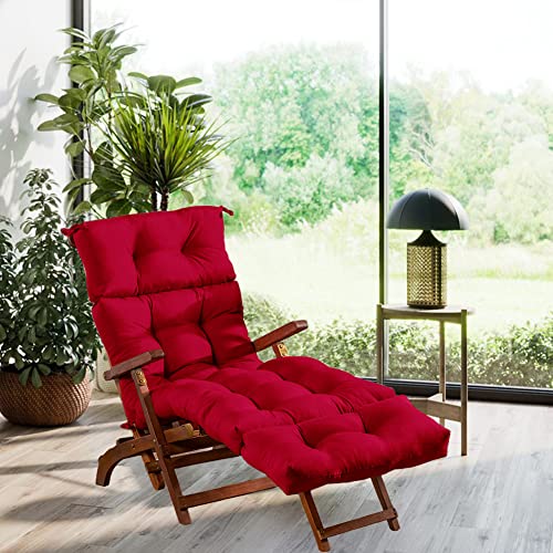 Seahome Chaise Lounge Chair Cushions Long Bench Cushion For Outdoor Furniture, All Weather Replacement Indoor Outdoor Padded Recliner Chair Cushion With Non-Slip Back Elastic Sleeve (Burgundy) #TOP5