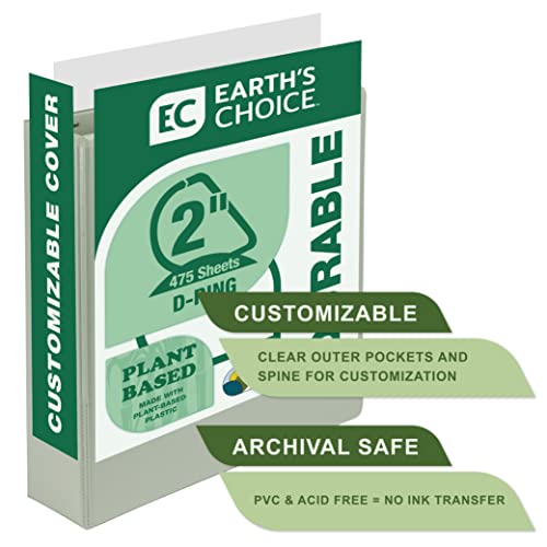 Samsill Earth's Choice, 2-Inch Durable D-Ring View Binder 4 Pack, Usda Certified Biobased, Eco-Friendly, Boho Assortment #TOP2