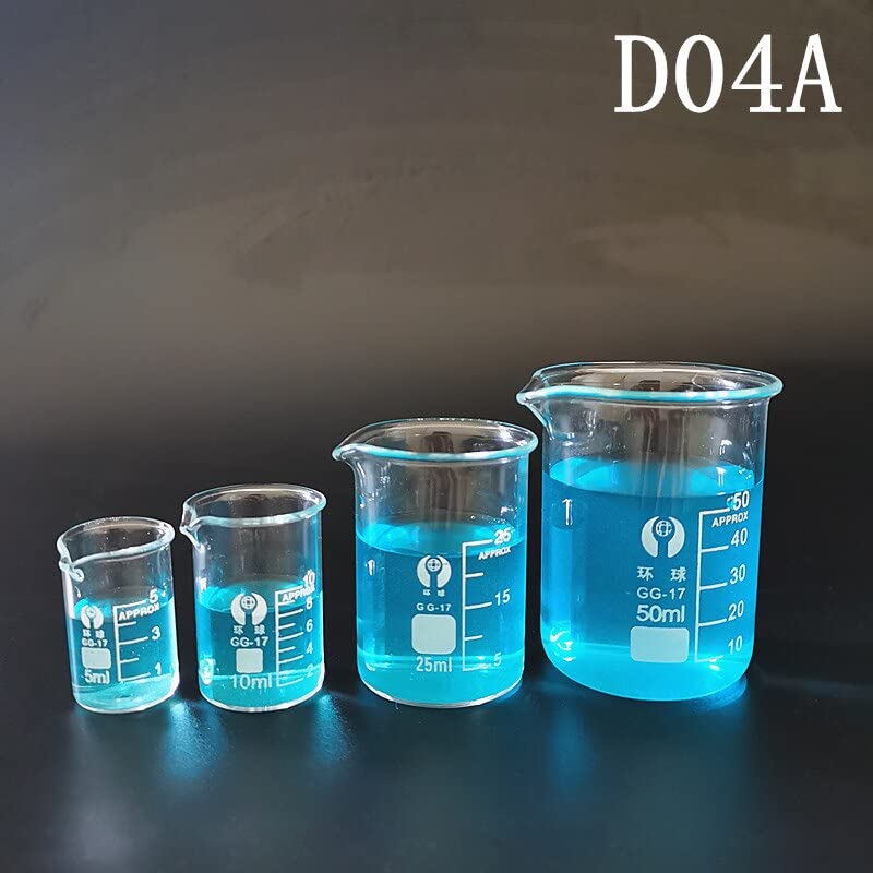 1 Juego de Vasos de precipitados de Forma Baja de Todos los tamaños, Vaso de precipitados Transparente de Vidrio de borosilicato for Laboratorio de química de Vidrio (Size : D06A)