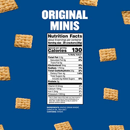 Triscuit Minis Original Whole Grain Wheat Crackers Made With Sea Salt, Vegan Crackers, 8 Ounce (Pack Of 6) #TOP6