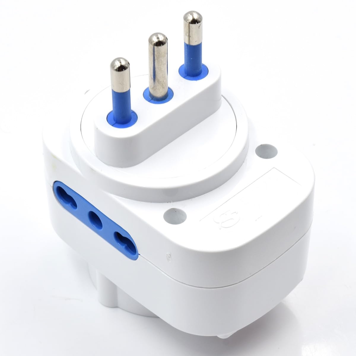 Zestaw 2 Potrójny adapter do wielu gniazd,z zabezpieczeniem przed przeciążeniem i wyłącznikiem ON/OFF,Adaptery Schuko do wtyczki 16A,Wtyczka obrotowa,Biały,2 Pakiet