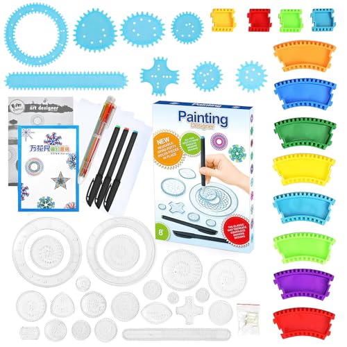 YANGUN Spirograph, Spirograph Deluxe Set, Spirograph Original, Spirograph Art Design Set, Spirograph Niños, Arts and Crafts, Regalos para Niños y Adultos