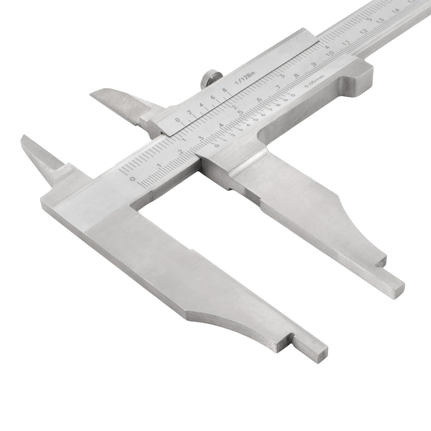 ASIMETO Werkstattmessschieber Premium 250 mm, mit Messerspitzen | Robuster Messschieber aus rostfreiem Stahl für Werkstatt und Industrie – Ablesung 0,05 mm, nach ISO 13385-1
