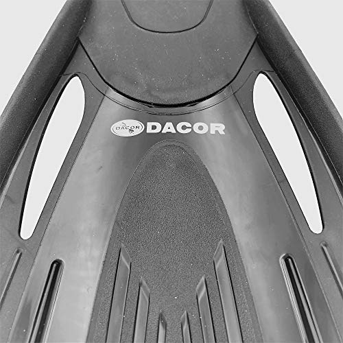 Dacor Mariner Scuba Diving & Snorkeling Package | Open Heel Fins, Mask & Semi-Dry Snorkel Set w Carry Bag | Pro Grade Performance & Comfort at Recreational Prices | Men & Women (Black, Medium) - Thumbnail 4