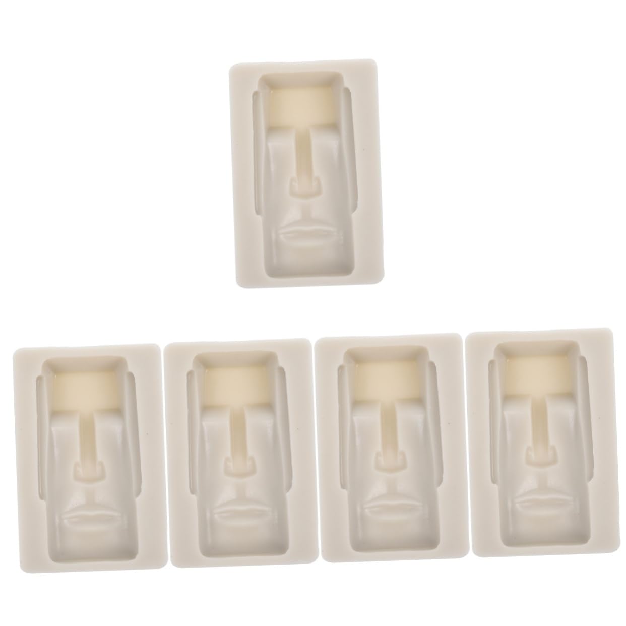 TOPBATHY 5piezas Molde De Para Galletas y Chocolates Molde Decorativo Moai Herramienta Para Fondant y Para Repostería y Manualidades