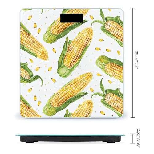 Báscula digital para baño con diseño Cartoon Corn 400 lb miniatura 2