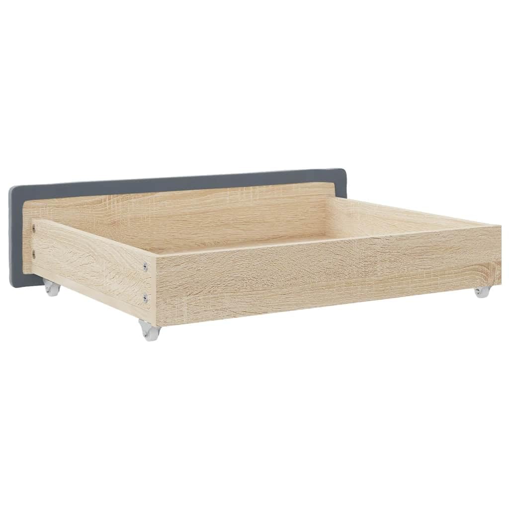 vidaXL Cajones de Cama 2 uds Madera ingeniería Terciopelo Gris Oscuro, cajón de almacenaje, Caja para Cama, Muebles de almacenaje de Cama