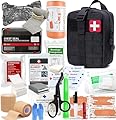 VVIITOP IFAK Kit Trauma Kit Military Medical First Aid Kits Bleeding Contral Emergency Survival Bug Out Bag for Camping Gear Supplies Hiking (Black)