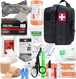 VVIITOP IFAK Kit Trauma Kit Military Medical First Aid Kits Bleeding Contral Emergency Survival Bug Out Bag for Camping Gear Supplies Hiking (Black)