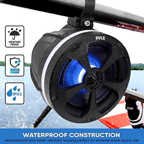 Pyle 1000W Amplified Off-Road Audio System with RGB Lighting, Bluetooth Streaming & Universal Mounts - Waterproof Bluetooth Speaker with Dual 5.25 Marine Speakers for ATV & UTV Use by Pyle - Image 3