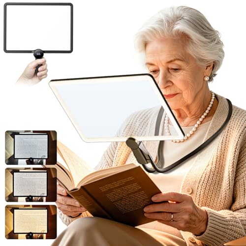 Magnifying Glass with Light for Reading, Rechargeable 5X Full Page