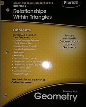 Unknown Binding Florida Geometry- Relationships Within Triangles Chapter 5 Book