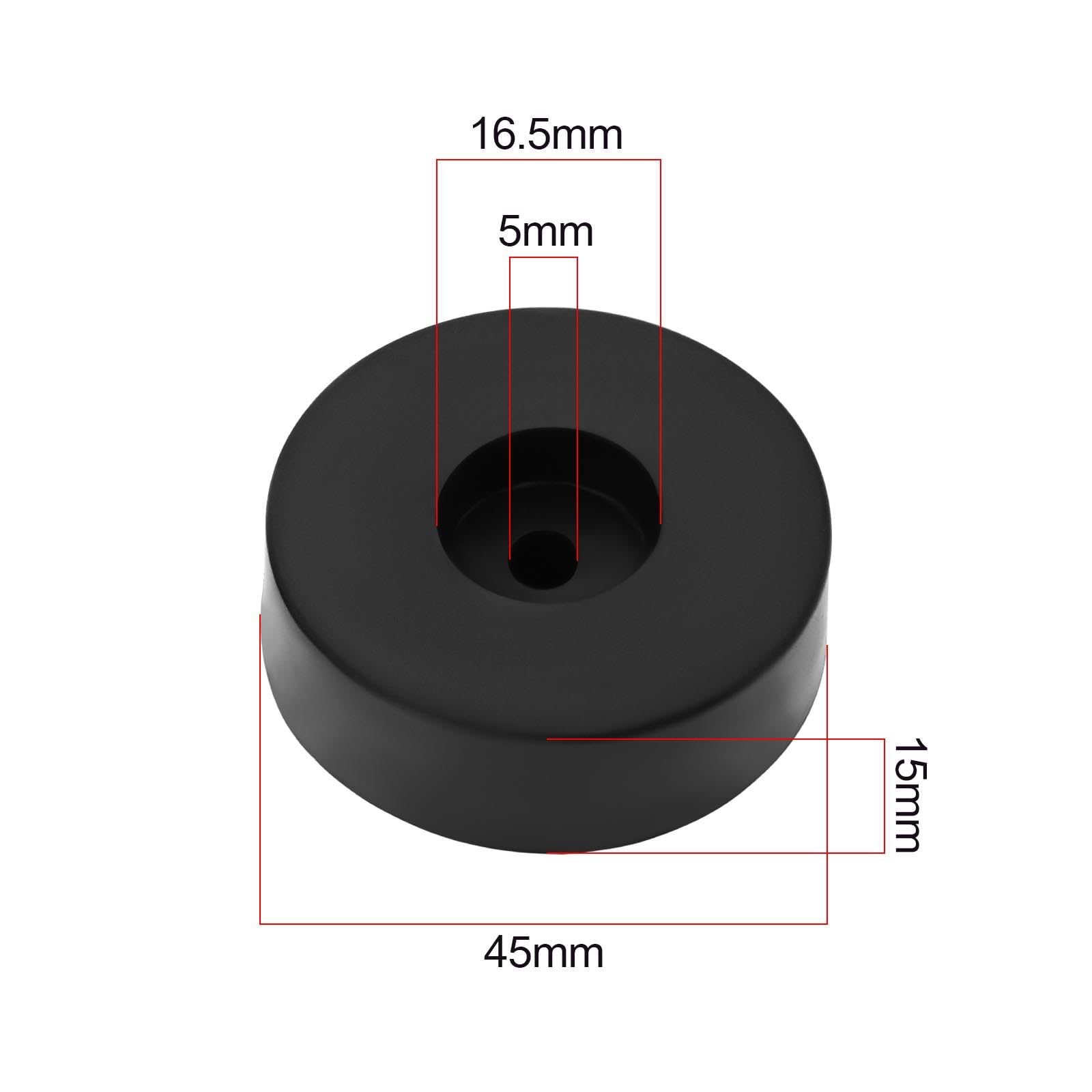 YINETTECH 10PCS Audio Floor Mat Subwoofer Rubber Feet Round Speakers Non-Slip Rubber Feet for Speakers Furniture Home Appliances Pad 45x15mm - Image 4