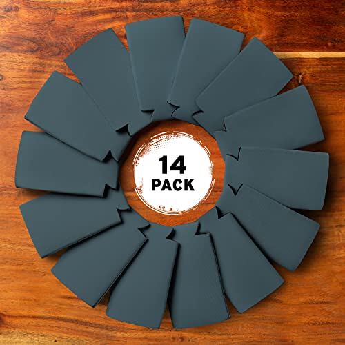 Image of Slim Can Cooler Sleeves (14-Pack) Soft Slim Can Koolie for White Claw Seltzer & Slim Beer - HTV Blanks for Vinyl Projects - Skinny Can Koolies Bulk - Tall Can Coolies for Slim Cans (Charcoal)