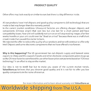 ValueStore.us Portable Ultrasound Scanner Veterinary Pregnancy V16 with 7.5 MHz Rectal Probe for Cattle Horse Camel Equine Goat Cow and Sheep.