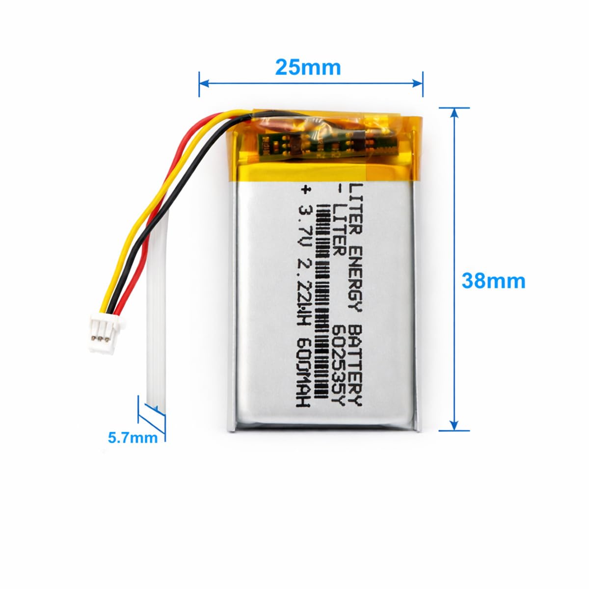 Amazon.com: 3.7V 602535 600mAh Lithium Polymer ion Battery