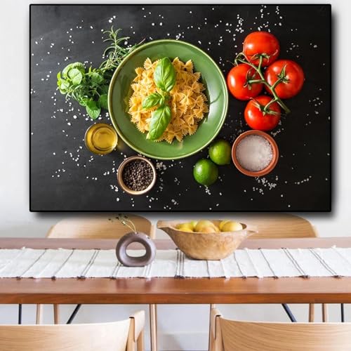 Peinture Toile Cuisine Épices Fruits Légumes Tableau Art Mural Restaurant Impression 80x120