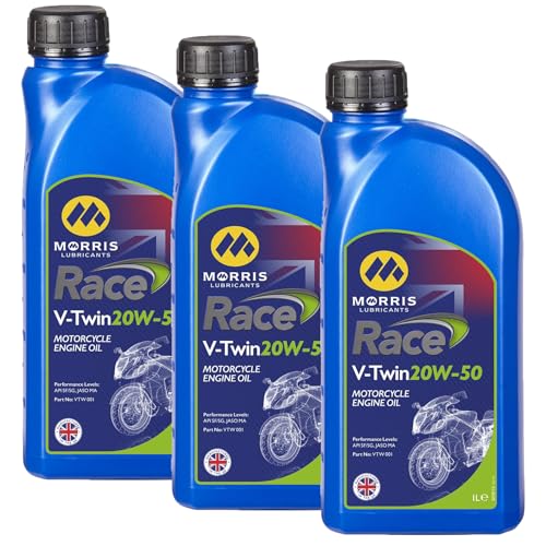 Image of V-Twin 20W-50 Racing Mineral Motorcycle Engine Oil - JASO MA,SF/SG -3x1L
