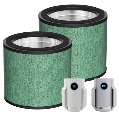 Image of Doifyn 2 Pack HP072 True Filter Replacement for Shark HP072/HP071 NeverChange Air Purifier Captures Pet Dander, Dust, Smoke,250 Sq.Ft Coverage,Part Number# HP071BRN |HE07FKPET(Green)