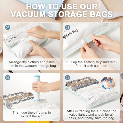 Large Travel Duffle Vacuum Seal Bags for Clothing with Hand Pump Gym Weekender Bags for Women Overnight Hospital Tote Carry On Luggage Space Saver Vacuum Storage Bags with Shoe Compartment PeacockBlue3