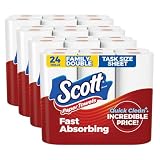 Scott Paper Towels, Task Size, 24 Family Double Rolls, 119 Sheets Per Roll
