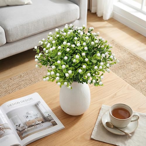 Fleurs artificielles de Milan : lot de 40 mini bouquets blancs pour déco