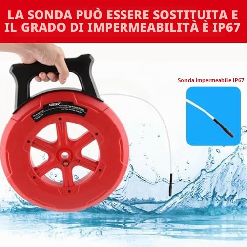 Localizzatore per tubi, rilevatore di tubi sotterranei in PVC da 40 m, impermeabile IP67, penetrazione di 40 cm, scanner da parete per tubi dell'acqua in plastica e metallo