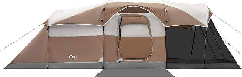 PORTAL 6/8/10 Person Family Camping Tent with Screen Room | Portable 8 Person Tent Outdoor Design; Durable Construction; Easy Setup & Storage