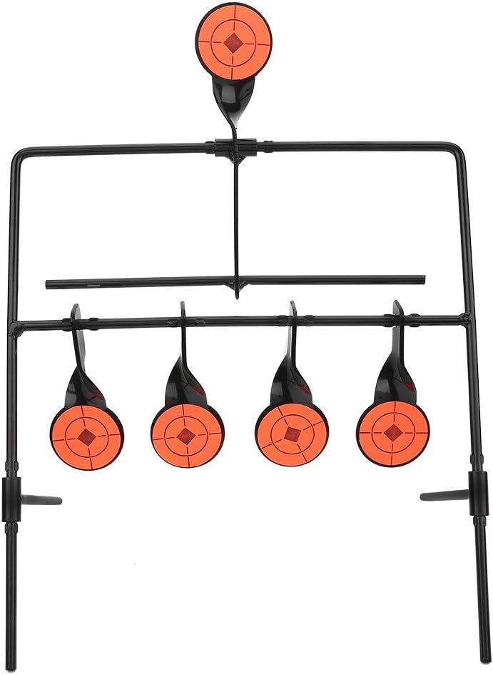 VGEBY1 Shooting Target, 5 Targets Auto Reset Rotate Shooting Target Airgun Spinning Target with Stickers Sporttarget Hunting Equipment Sporttarget Hunting Equipment