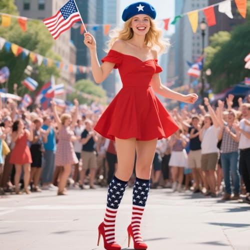 Image of American Trends Women Softball Socks Knee High Tube Socks Long Baseball Soccer Socks for Youth Girls