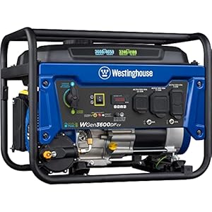 Westinghouse 4650 Peak Watt Dual Fuel Portable Generator, RV Ready 30A Outlet, Gas & Propane Powered, CO Sensor