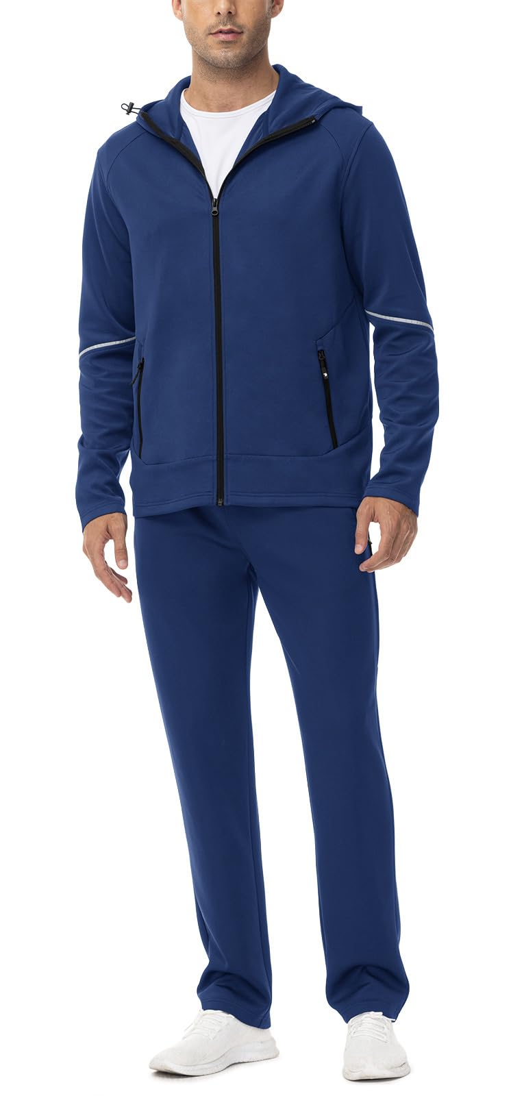 Rdruko Conjunto deportivo de 2 piezas para hombre, con capucha, para correr, entrenamiento, gimnasio, calentamiento, ropa deportiva