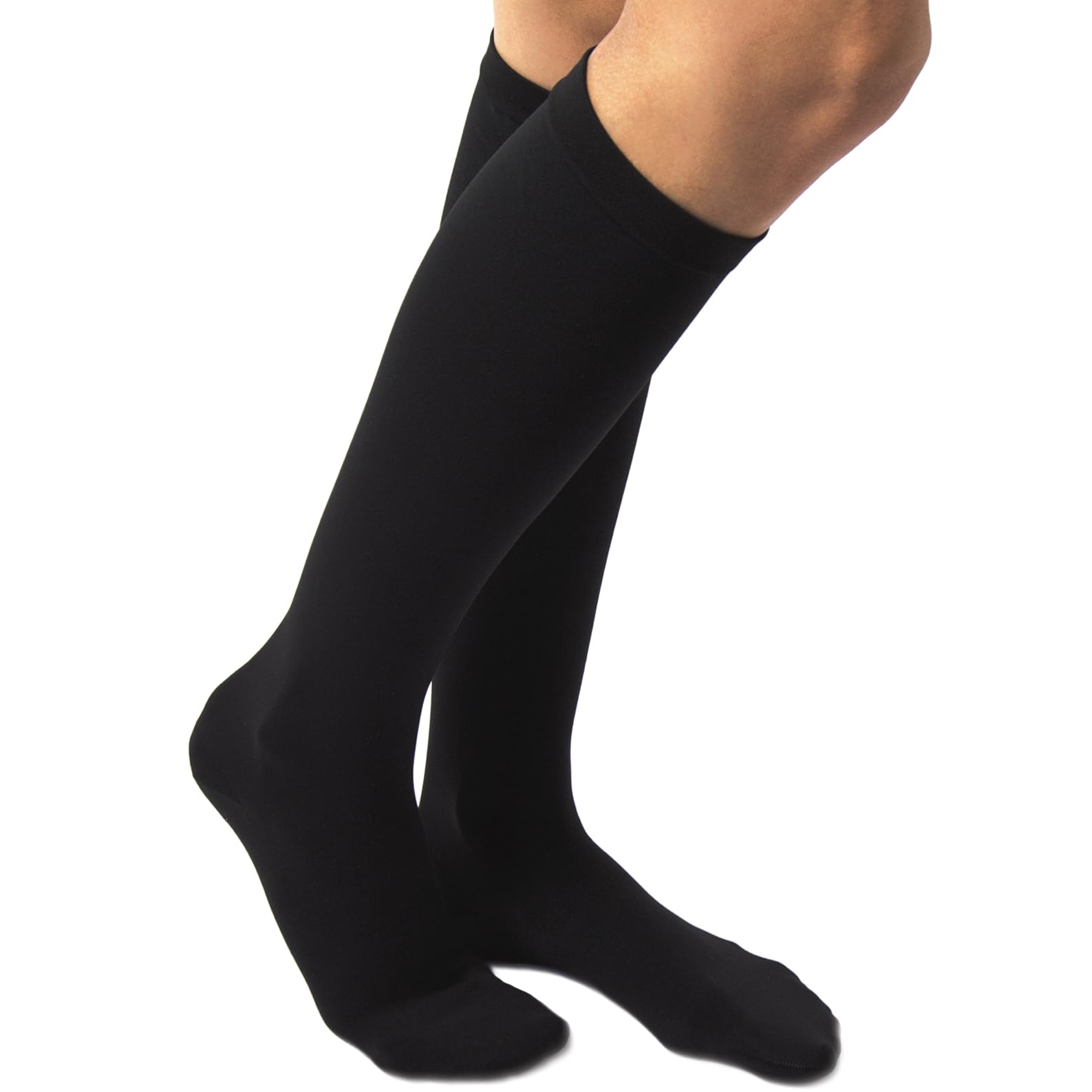 Beman 401C - Gambaletti Medicali K1 Classe 1, Compressione Graduata 15-21 mmHg, Punta Chiusa Unisex, Tallone Rinforzato e Cuciture Piatte, Elastici Resistenti