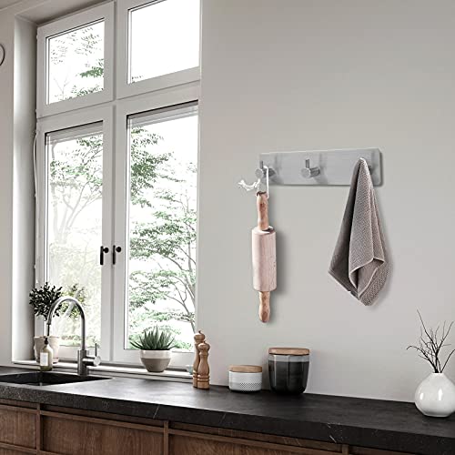 Arthue Key Holder For Wall, Self Adhesive Key Rack Key Hooks For Keys And Masks To Hang, Easy Mount Key Hanger For Wall, Entryway, Bathroom, Kitchen, Office, Stainless Steel~3 Hooks #TOP4