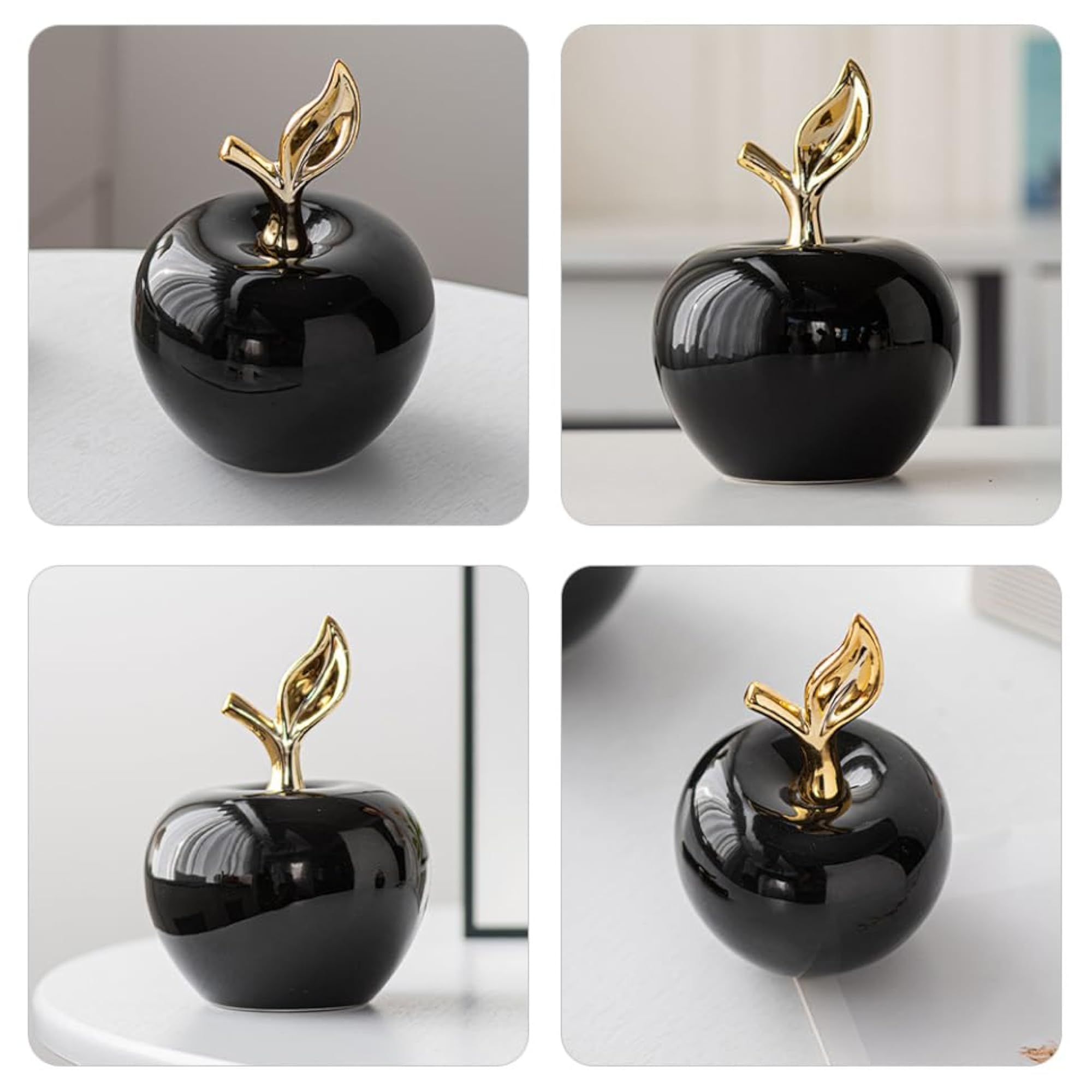 Lifelike Ceramic Figurine Apples for Home Table Decor