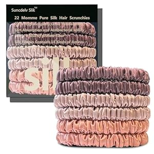 Silk Hair Towel, Friction-Resistant, Amino Acid-Rich, Durable, Breathable (6PCS(Bean Paste, Rose Gold, Rubber Red))