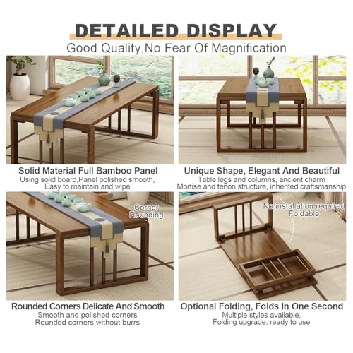 Table basse pliante bois rectangulaire facile à assembler - 8