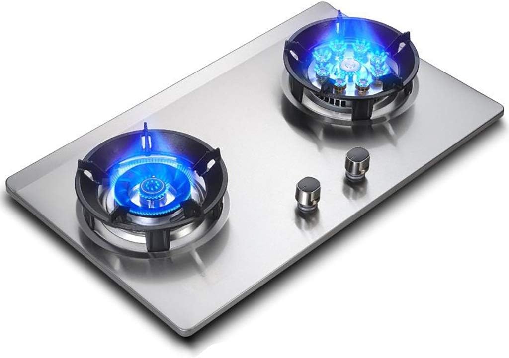 Burner Gas Cooker Built-in Gas Cooktop -2 Cast Iron Portable Hob Rings(Lpg)