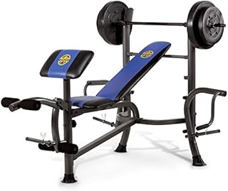 Marcy Starter MWB-36780b Weight Bench with 35 kg Set, Black, One Size
