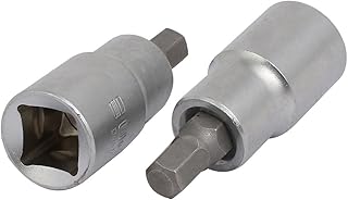 Aexit H8 Hex Hand Operated Tools Head 1/2-inch Square Chrome Vanadium Steel Drive Socket Adapter 2pcs Model:23as543qo360
