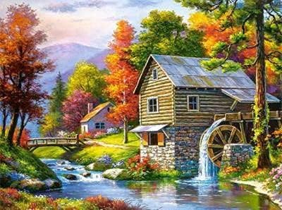 Amazon Co Jp Creeks Rivers Trees House 小さな橋 風景画 美しい風景 田園写真 5d Diy ダイヤモンドペインティング フルダイヤモンドシリーズ ダイヤモンドアートとクラフト ホームデコレーション 30 X 40 Cm ホビー