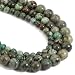 6mm Natural African Turquoise Round Loose Gemstone Energy Healing Beads for Jewelry Making Strand 15 Inch (63-66pcs)
