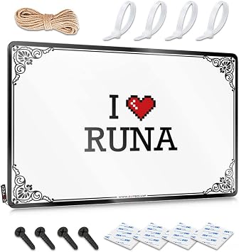 Tin Sign Decor I Love Runa Tin Sign Sarcastic Metal Signs Bathroom Stuff Color Colour, Size 20X30CM