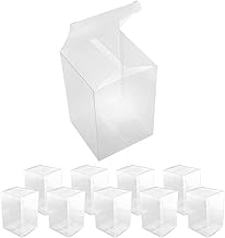 MEETOOT METOOT 10pcs Clear Gift Boxes 4x4x6 Inches Plastic Gift Packaging Boxes, Suitable for Candies, Chocolates and Desserts, Baby Shower Treats, Valentine's Day Holiday Gift Wrapping