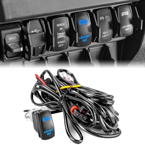 WeiSen 300W Light Bar Wiring Harness Kit 3 Lead Fit for Polaris RZR Ranger