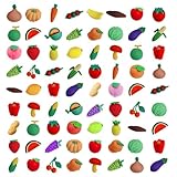 Ranvi 30PCS子供の消しゴム、子供のゲーム賞パーティー、カーニバル、および学校供給品のためのミニパズル鉛筆消しゴム（野菜）