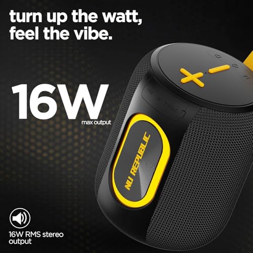 Image of Nu Republic Sonicpop 2000 Wireless Speaker 16W Output, 6 Hrs Playtime, 66mm Dynamic Driver, Multi RGB Led Lights (Black)