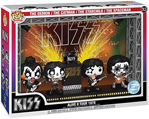 Funko Kiss Pack 4 Figurines Pop! Moments DLX Vinyl Alive II 1978 Tour 9 cm - Les Beatles, Paul McCartney, John Lennon, RIngo Starr, George Harrison Funko Kiss Pack 4 Figurines Pop! Moments DLX Vinyl Alive II 1978 Tour 9 cm