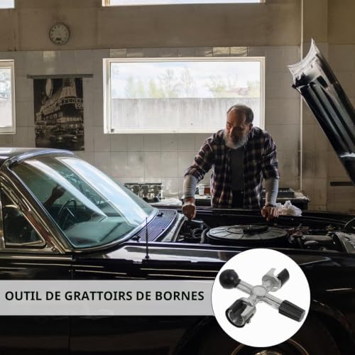 NOLITOY Nettoyeur Cosses Batterie Voiture Outil De Nettoyage De Bornes Alésoir Grattoir Pour Batterie Nettoyeur De Poteaux Pour Bornes Positives Et Négatives Entretien Des Contacts Auto – vue 5